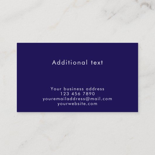 Carte De Visite Blue Nebula Custom Text Cool Modern Professional (Dos)