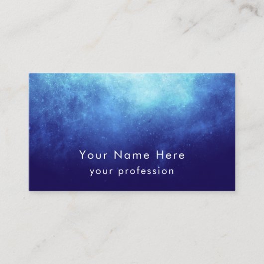 Carte De Visite Blue Nebula Custom Text Cool Modern Professional (Devant)