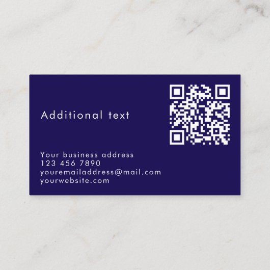 Carte De Visite Blue Nebula Custom Text Cool Modern QR Code (Dos)