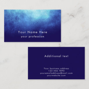 Carte De Visite Blue Nebula Texte personnalisé Cool Moderne Profes