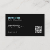 Carte De Visite Blue Neon & Smoke Tattoo Artist QR Code (Dos)