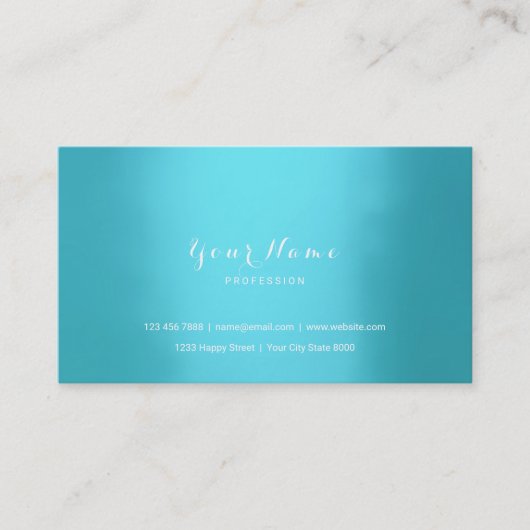 Carte De Visite Blue Ocean Turquoise Aquamarine Delicate Vip Noir (Devant)