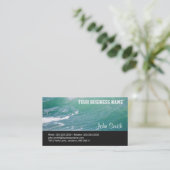 Carte de visite Blue Ocean Waves (Debout devant)
