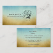 Carte de visite Blue & Ocher Omber Bonsai Motif (Devant / Derrière)