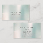 Carte De Visite Blue Ombre Pearly Abstrait Minimal Smoky Metallic (Devant / Derrière)