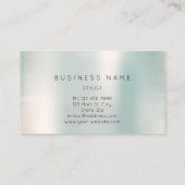 Carte De Visite Blue Ombre Pearly Abstrait Minimal Smoky Metallic (Dos)