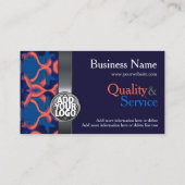 Carte De Visite Blue + Orange  w/ Logo Business Cards (Dos)