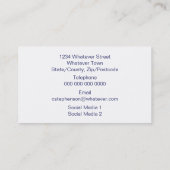 Carte De Visite Blue Owls Design (Dos)