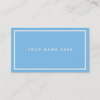 Carte De Visite Blue Pastel White Minimal Pastel