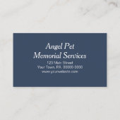 Carte De Visite Blue Pet Guardian Angel Memorial Services (Dos)