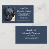 Carte De Visite Blue Pet Guardian Angel Memorial Services (Devant / Derrière)