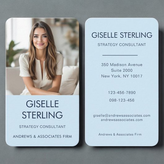 Carte De Visite Blue Photo Professional 