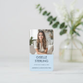 Carte De Visite Blue Photo Professionnel (Debout devant)