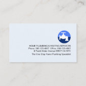 Carte De Visite Blue Pipes Building Frame Leaking Faucet (Dos)