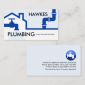Carte De Visite Blue Pipes Building Frame Leaking Faucet (Devant / Derrière)