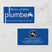 Carte De Visite Blue Plumber Pipeline Plumbing Works (Devant / Derrière)