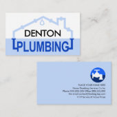 Carte De Visite Blue PLUMBING Pipe Frame (Devant / Derrière)