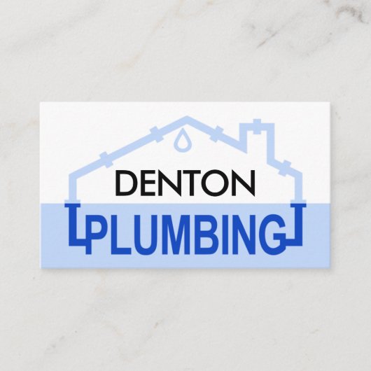 Carte De Visite Blue PLUMBING Pipe Frame (Devant)