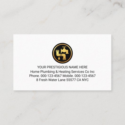 Carte De Visite Blue Plumbing Pipeline Plumber (Dos)