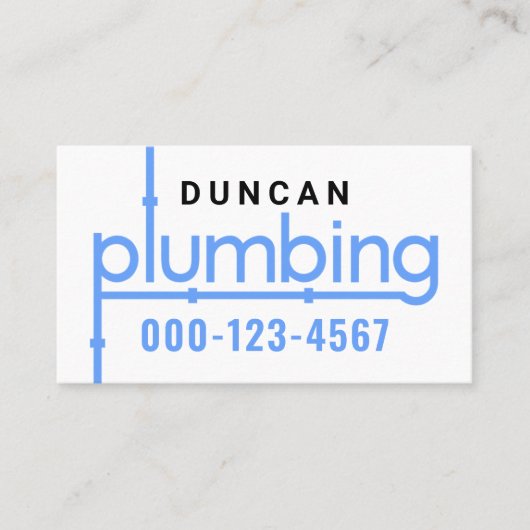 Carte De Visite Blue Plumbing Pipeline Plumber (Devant)
