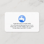 Carte De Visite Blue Plumbing Pipes Signage Plumber (Dos)