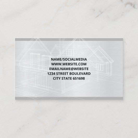 Carte De Visite Blue Print Hardware Tools (Dos)