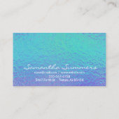 Carte De Visite Blue Purple Iridescente Holographique moderne (Dos)