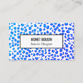 Carte De Visite Blue Purple Leopard Poster de animal personnalisé (Devant)