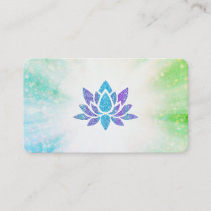 Carte De Visite *~* Blue Purple Lotus Rays Reiki Energy Healing 