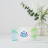 Carte De Visite *~* Blue Purple Lotus Rays Reiki Energy Healing (Debout devant)