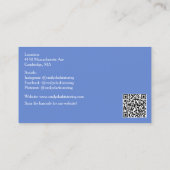 Carte De Visite Blue QR Code School Teacher Red Apple (Dos)