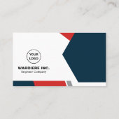 Carte De Visite Blue Red Modern Custom (Dos)