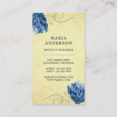 Carte De Visite Blue Retro Chaise Meubles Boutique Intérieur Desig (Dos)