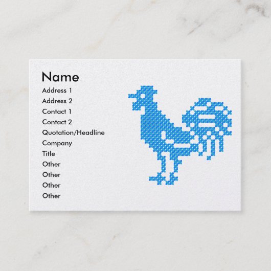 Carte De Visite Blue Rooster (Devant)