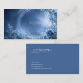 Carte De Visite Blue Rose Floral and Luminous Cosmic Night (Devant / Derrière)