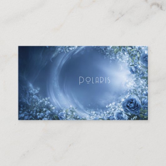 Carte De Visite Blue Rose Floral and Luminous Cosmic Night (Devant)