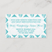 Carte De Visite Blue Seashell Diamond Nautical Beach Monogramme (Dos)