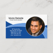Carte De Visite Blue Security Professional Photo QR Code (Devant)