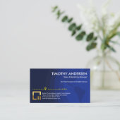 Carte De Visite Blue Shades Globe Orientation marketing (Debout devant)