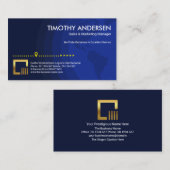 Carte De Visite Blue Shades Globe Orientation marketing (Devant / Derrière)