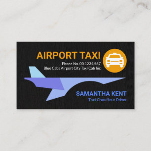Carte De Visite Blue Shades Jet Plane Black Grunge Airport Taxi