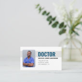 Carte De Visite Blue Simple Modern Professional Medical Doctor  (Debout devant)
