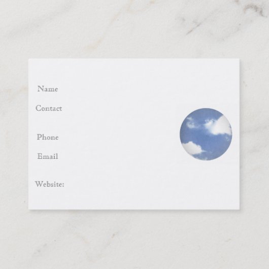 CARTE DE VISITE BLUE SKY (Dos)