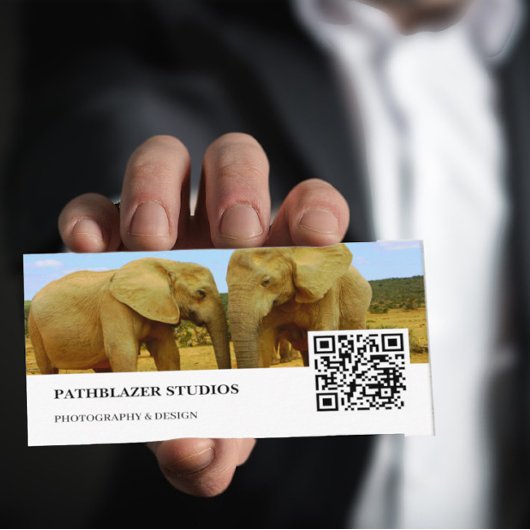 Carte De Visite Blue Sky African Elephant | Photographie de la fau