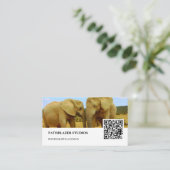 Carte De Visite Blue Sky African Elephant | Photographie de la fau (Debout devant)