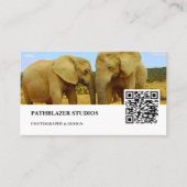 Carte De Visite Blue Sky African Elephant | Photographie de la fau (Devant)
