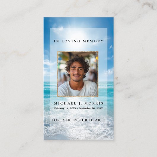 Carte De Visite Blue Sky Funeral Prayer Card  (Devant)