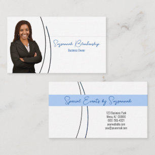 Carte De Visite Blue Sliver de Faux Parties scintillant Photo prof