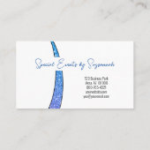 Carte De Visite Blue Sliver of Faux Parties scintillant Photo QR P (Dos)