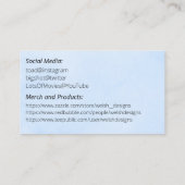 Carte De Visite Blue Social introduction calling card-tractor (Dos)